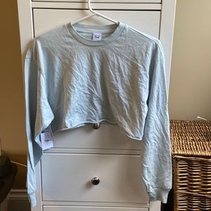 NEW TNA light blue long sleeve crop top
